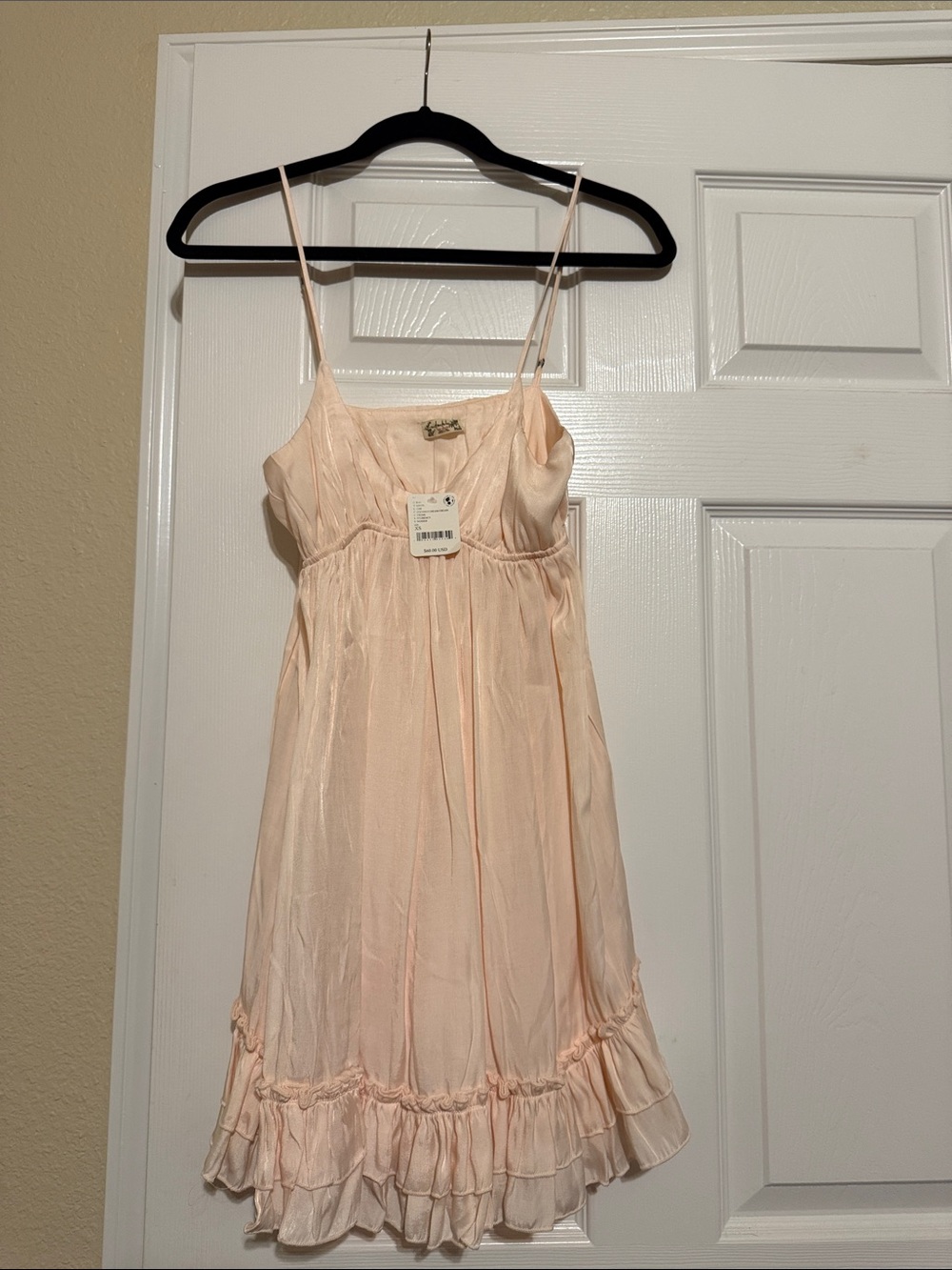 Free People Blush Pink Ruffled Mini Dress